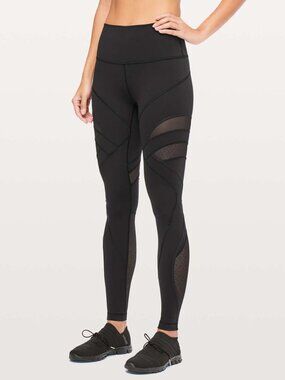 NWT Lululemon Wunder Under Black High Rise with Mesh